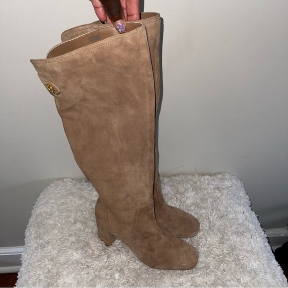 Cole Haan Grand 360 Suede Leather Block Heel Boots - Picture 1 of 9